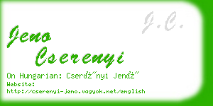 jeno cserenyi business card
